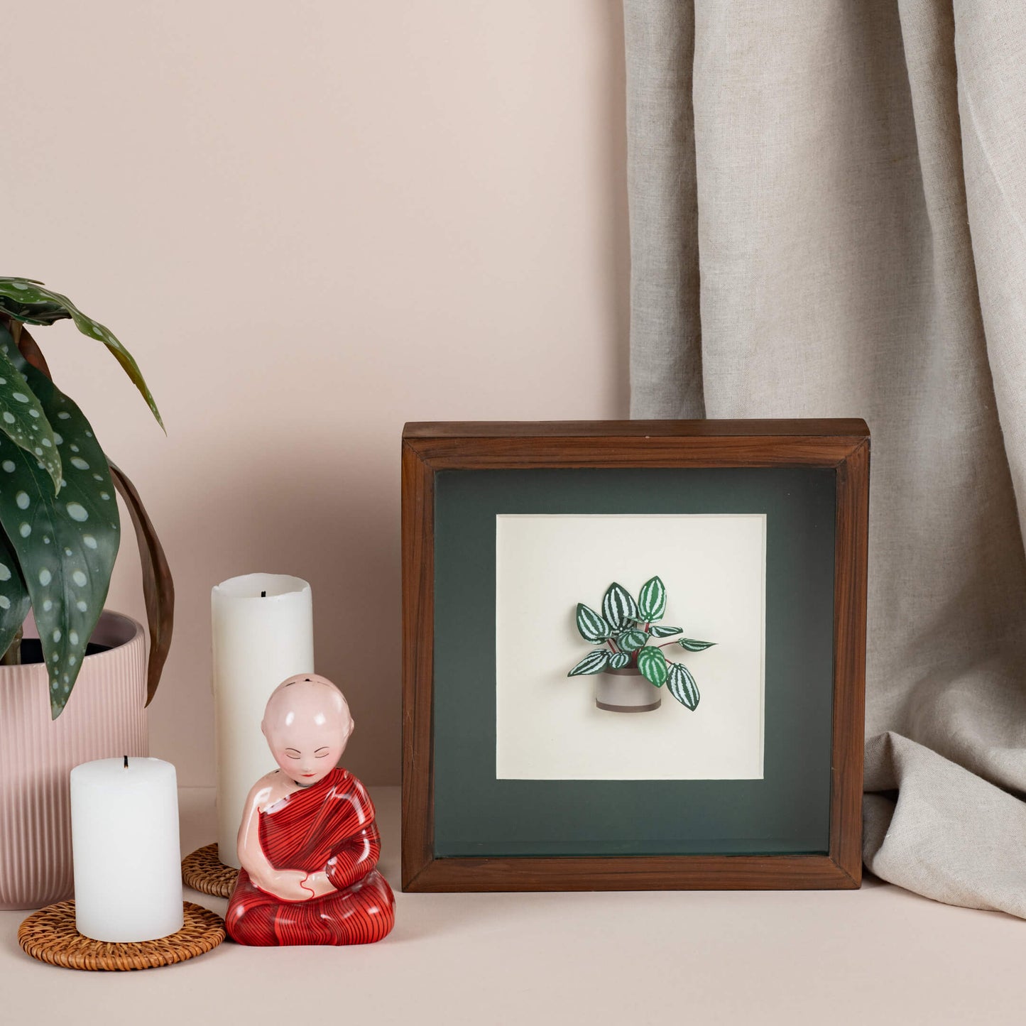 Watermelon Peperomia Paper Sculpture | Wall Art